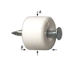 Image produit Taquet d'&eacute;tag&egrave;re &agrave; clouer - Mod&egrave;le rond - Blanc ou Brun - 11 x 10 mm (12p)