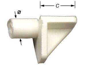 Image produit Taquet d'&eacute;tag&egrave;re &agrave; percer - Mod&egrave;le &eacute;querre - Blanc ou Brun - &Oslash; 5 &agrave; 7 mm (12p)