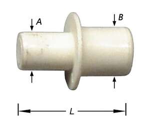 Image produit Taquet d'&eacute;tag&egrave;re &agrave; percer - Mod&egrave;le cylindrique double - Blanc - &Oslash; 6 x &Oslash; 8 x 17 mm (12p)