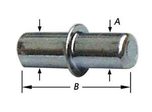 Image produit Taquet d'&eacute;tag&egrave;re &agrave; percer - Mod&egrave;le cylindrique double - Zingu&eacute; - &Oslash; 5 x &Oslash; 5 x 16 mm