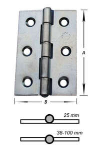 Image produit Charni&egrave;re de meuble - Large - Noeud couvrant = 2 lames pli&eacute;es - Zingu&eacute;e & Inox A2