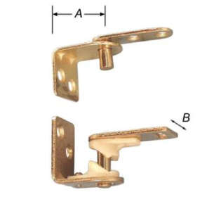 Image produit Charni&egrave;re &agrave; pivots pour porte Saloon - Retour automatique - Jeu 2p - Laitonn&eacute;e - 28 x 21 mm