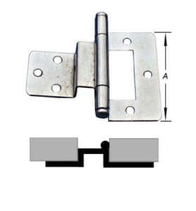 Image produit Charni&egrave;re de meuble cuisine - Mod&egrave;le double courbe - pour porte demi-couvrante - Nickl&eacute;e - 51 x 64 mm (2p)