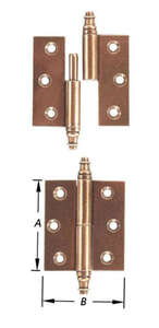 Image produit Paumelle de meuble - Lames ferm&eacute;es coins vifs - Boutons &agrave; vase - Noeud &Oslash; 8 mm - Laitonn&eacute;e & Bronz&eacute;e - 50 x 46 mm (2p)