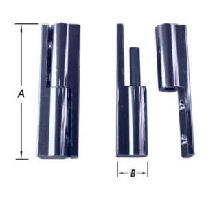 Image produit Paumelle &agrave; appliquer - Bouton allong&eacute; - D&eacute;gondable - Fixation invisible - Noeud &Oslash; 8,5 mm - Chrom&eacute; & Laiton - 50 mm (2p)