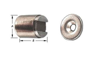 Image produit Punaise magn&eacute;tique - Force 2 kg - avec contre plaquette ronde zingu&eacute;e &agrave; visser - Laiton Nickl&eacute; - &Oslash; 11 x 12 mm (2p)