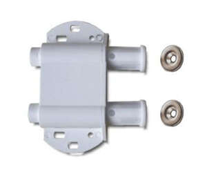Image produit Loqueteau magn&eacute;tique avec bouton poussoir - Double - Boitier synth&eacute;tique - Blanc & Noir