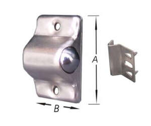 Image produit Loqueteau &agrave; bille - Arrondi - g&acirc;che &eacute;querre pli&eacute;e - Nickl&eacute; - 30 x 20 mm (2p)