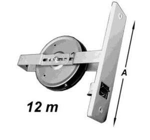 Image produit Enrouleur de volet roulant &agrave; encastrer - Pour sangle 22 mm de maxi 12 m - Ressort - Blanc - 240 / 245 x 214 mm