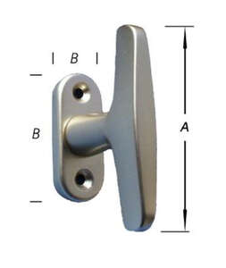 Image produit Crosse en T sur Rosace - Alu argent&eacute; - 80 mm