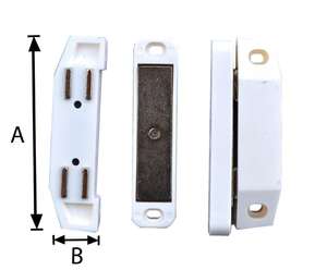 Image produit Loqueteau magn&eacute;tique - Blanc - Force 12 Kg - 75 x 18 mm (2p)