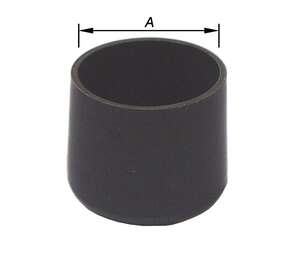 Image produit Sabot pour pied tubulaire rond - Embout couvrant - Base demi bomb&eacute;e poly&eacute;thyl&egrave;ne souple - Noir