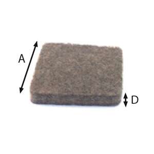 Image produit Patin de meuble carr&eacute; / rectangle en feutre synth&eacute;tique Adh&eacute;sif - Blanc