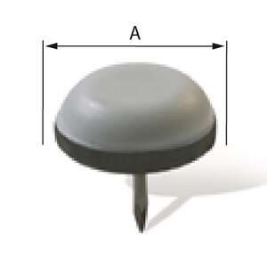 Image produit Patin glisseur pour meuble en polyt&eacute;trafluor&eacute;thyl&egrave;ne (PTFE) &agrave; clouer - Rond - Gris - &Oslash; 20 &agrave; 30 mm