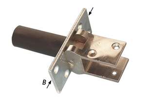 Image produit Charni&egrave;re &agrave; ressort double action &agrave; encastrer &Oslash; 20mm - 26Kg Poids maxi pour 2 charni&egrave;res - Zingu&eacute; - 25-30 x 70 mm (2p)