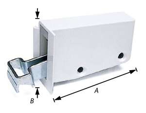 Image produit Support d'armoire &agrave; suspendre 90kg max- r&eacute;gl.haut. 11 &agrave; 43 mm / prof.18 mm + plaque mur. - Blanc - 66 x 41 x 30 mm (2p)