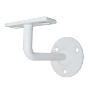 Image produit Support Appui Rampe / Main courante - Mod&egrave;le Coud&eacute; 90&deg; - Acier laqu&eacute; Blanc - 75 x 39 mm