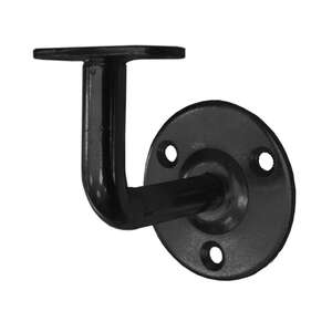 Image produit Support Appui Rampe / Main courante - Mod&egrave;le Coud&eacute; 90&deg; - Acier laqu&eacute; noir - 75 x 39 mm