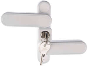Image produit BURGWACHTER - Verrou de fen&ecirc;tre - Double ouvrant - Avec serrure - Blanc - 2 cl&eacute;s