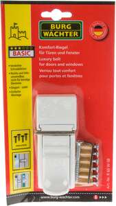 Image produit BURGWACHTER - Verrou de porte / fen&ecirc;tre &agrave; appliquer - Sans serrure - Blanc - 2 cl&eacute;s