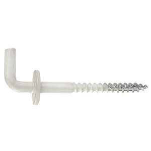 Image produit Gond (Crampon) en L - Avec Arr&ecirc;t - Filetage Bois - Blanc - 5 x 70 mm (10 pcs)
