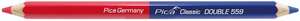 Image produit PICA - Crayon Rouge/Bleu en 1 - 18 cm