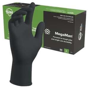 Image produit Gants Megaman Ecotek Nitril (50 pi&egrave;ces) - Noir - Taille XL(s)