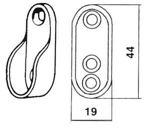 Image produit Support lat&eacute;ral pour barre de penderie ovale 30 x 15 mm - 44 x 19 mm (2p)