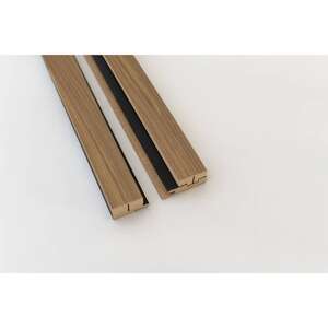 Image produit MAESTRO - Kit de finition Lambris Mural - LATT - Noir / Noyer chaud - 20 x 71 x 2770 mm