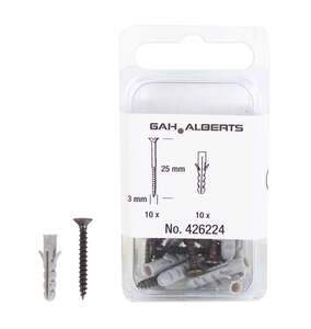 Image produit Kit vis et chevilles (entre-porte et nez de marche) - Acier Laitonn&eacute; - 3 x 25 mm (10 pi&egrave;ces)