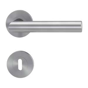 Image produit Griffwerk - Bequille Lucia Professional - Ronde - Rosace+Entr&eacute;e - BB (cl&eacute;) - Inox Mat (par paire)