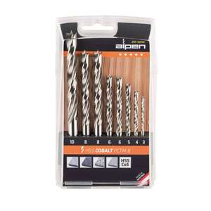 Image produit Alpen - Cassette Profi Foret Bois PCTM 8, HSS Cobalt (8 pi&egrave;ces): 1x &Oslash; 3|4|5|10 mm, 2x &Oslash; 6|8 mm