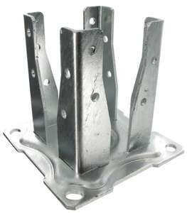 Image produit SIMPSON - Pied de poteau carr&eacute; de jardin &agrave; boulonner - 90 x 90 mm