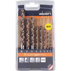 Image produit Alpen - Foret h&eacute;lico&iuml;dal &agrave; Bois TIMBER TWIST - Cassette (8 pi&egrave;ces)