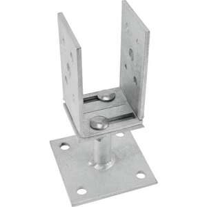 Image produit Socle de Poteau sur platine - R&eacute;glable en largeur - Acier Galvanis&eacute;