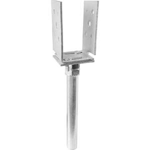 Image produit Socle de Poteau R&eacute;glable en U - Acier Galvanis&eacute; - 91 &agrave; 146 mm 