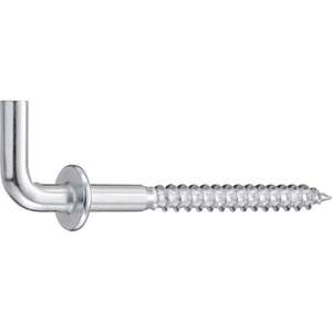 Image produit Gond (Crampon) en L - Avec Arr&ecirc;t - Filetage Bois - Acier Galvanis&eacute; - 5 x 70 mm (10 pcs)
