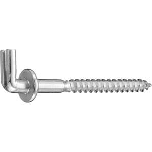 Image produit Gond (Crampon) en L (Empreinte Plate) - Avec Arr&ecirc;t - Filetage Bois - Acier Galvanis&eacute; - 5 x 65 mm (10 pcs)
