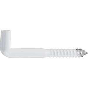 Image produit Gond (Crampon) en L (Empreinte Plate) - Filetage Bois - Blanc - 5,8 x 65 mm (4 pcs)