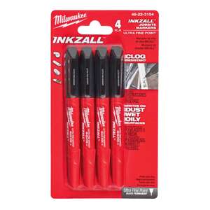 Image produit Milwaukee Set de 4 Marqueurs Pointe Ultra FineNoirs PROMO TEMPORAIRE