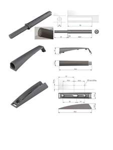 Image produit Syst&egrave;me K Push - Anthracite - 78 x 16 mm ( Piston 10 x 68 mm - Base - Fixation) - 2p