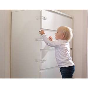 Image produit ABUS - S&eacute;curit&eacute; enfant JONAS JC1200 - Pour portes et tiroirs de meubles - Blanc - 2 Pi&egrave;ces
