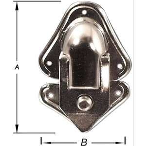 Image produit Fermoir de valise - Mod&egrave;le Grenouille &agrave; levier - G&acirc;che boule - &agrave; clouer - Nickel&eacute; - 43 x 22 mm (2p)