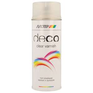 Image produit (s) Motip&reg;- Peinture D&eacute;co en Spray - Vernis Transparent (Clear Varnish) - Satin&eacute; (400 ml)