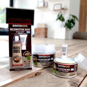 Image produit SINTOBOIS - R&eacute;pare / Reconstitue Bois : Mastic + Durcisseur - Teinte au choix (190 g)