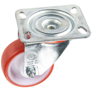 Image produit Roulette Polyam. bande Polyur&eacute;th. &Oslash; 80mm pivotante - Charge max 120kg - Hauteur tot. 107mm - Plateau 100 x 85 mm