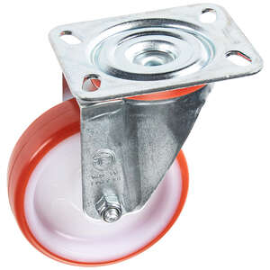 Image produit Roulette Polyam. bande Polyur&eacute;th. &Oslash; 100mm pivot. - Charge max 170kg - Hauteur tot. 128mm - Plateau 100 x 85 mm