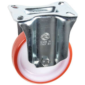 Image produit Roulette Polyam. bande Polyur&eacute;th. &Oslash; 100mm fixe - Charge max 170kg - Hauteur tot. 128mm - Plateau 100 x 85 mm