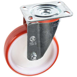 Image produit Roulette Polyam. bande Polyur&eacute;th. &Oslash; 125mm pivotante, charge max 220kg, hauteur tot.156mm, plateau 100x185mm