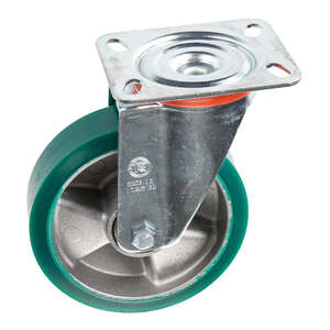 Image produit Roue en Polyurethane Corps alu &Oslash; 125mm pivotante - Charge max 220kg - Hauteur tot. 156mm - Plateau 100 x 185 mm